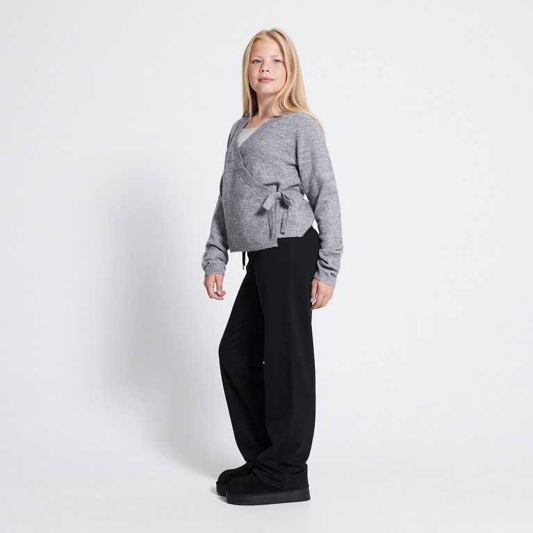 Wrap knit sweater "Bettan" Dark Grey
